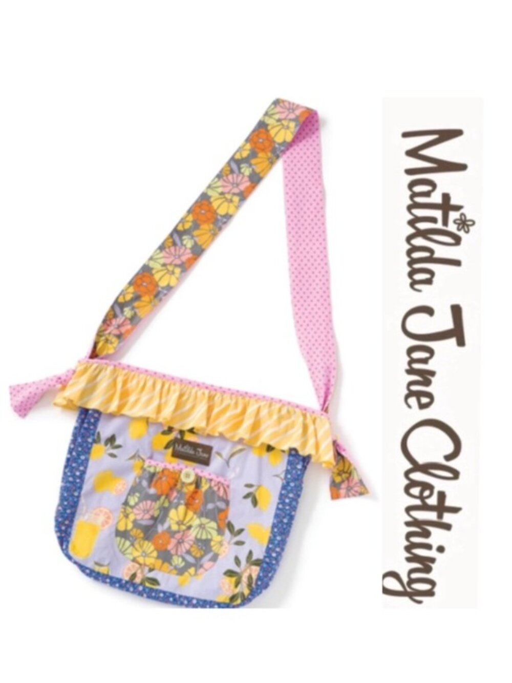 Matilda Jane | Pink, Blue and Brown Floral Lemon Zest Joey Bag